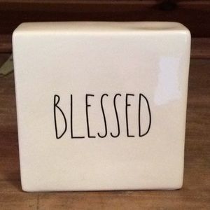 Rae Dunn Blessed Quote Block Paper Weight Decor